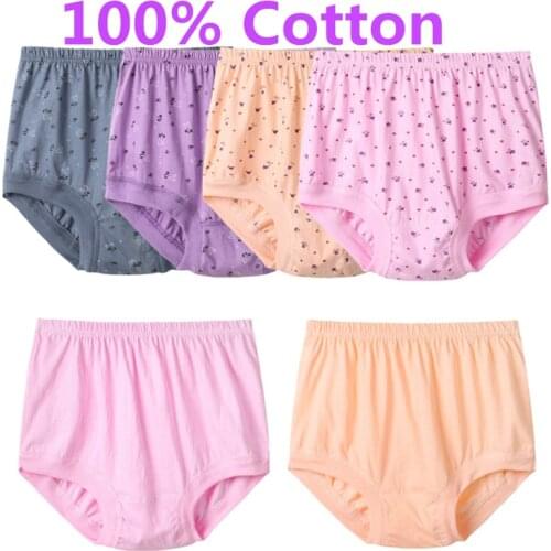 Lingerie panty Panties underwear women ropa interior femenina 100% Cotton underwear middle-aged loose briefs Comfortable health