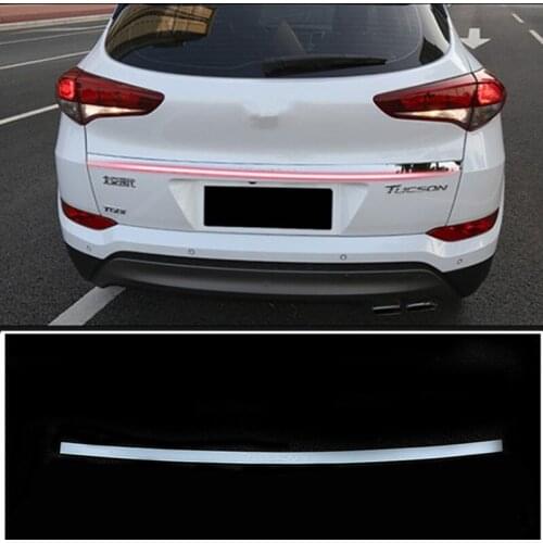 Stainless steel Rear door bottom Tailgate frame plate trim lamp 1pcs/set For Hyundai Tucson 2015 2016 2017