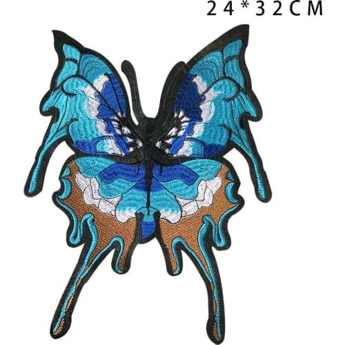 New Colorful Butterfly DIY Clothing Patches Big Sew on Applique High Quality Embroidered for T-Shirt Fabric Sewing Accessories