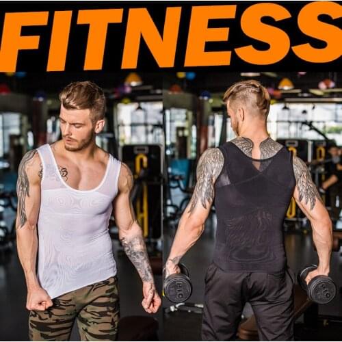 New 2020 seamless upgrade Belly tight toning vest men shape gym training running breathable quick dry compression vest garment
