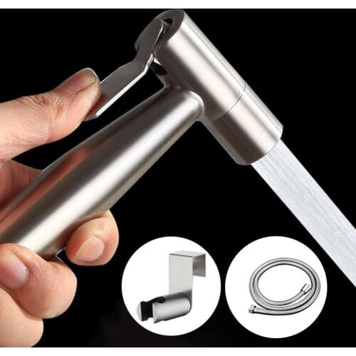 Handheld Toilet Bidet Stainless Steel Sprayer Handheld Bidet Nozzle Set Bathroom Hand Sprayer Shower Head Self-Cleaning