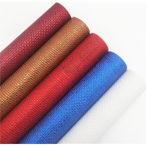 Metallic Weave Pattern Embossed Synthetic Faux Leather Fabric with Felt Backing Leather Sheets for Bows Earrings 21X29CM R204