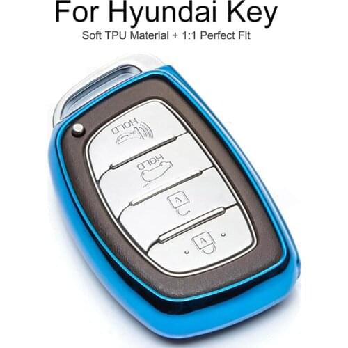 TPU Protection Car Key Cover Case For Hyundai I10 I30 Creta IX25 IX20 Santa fe Solaris Tucson Elantra Key Chain Ring Accessories
