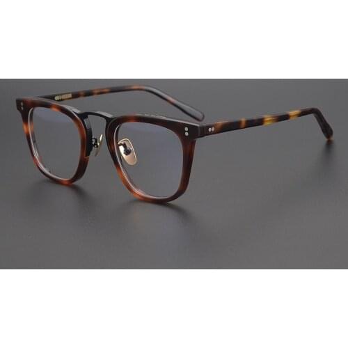 Japan Handmade Square Frame High Quality Acetate Vintage Men Glasses Brand Design Eyeglasses Women Prescription Eyewear Oculos
