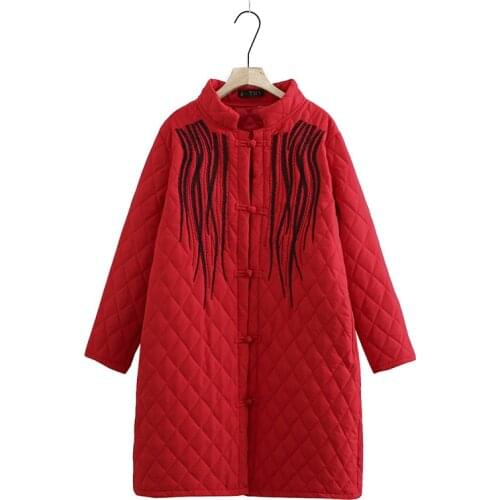 Plus Size Womens Long Winter Cotton Coats Large Size A-line Padded Long Outerwear women parkas