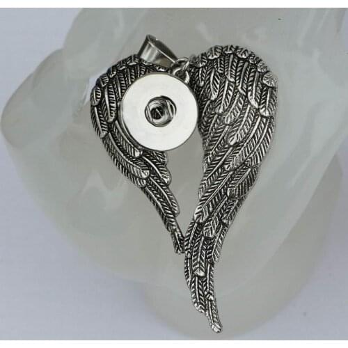 19styles! Diy Interchangeable snap angel wing charms metal diy 18mm snap button pendants for snap button necklace jewelry