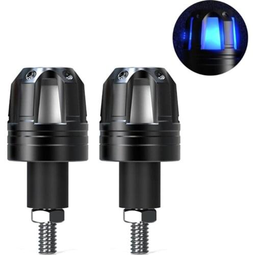 2 Pcs Motorcycle Handlebar Grip Bar End Plugs with LED Lights Expanding Locking Caps Durable Motorbike Riding Repair