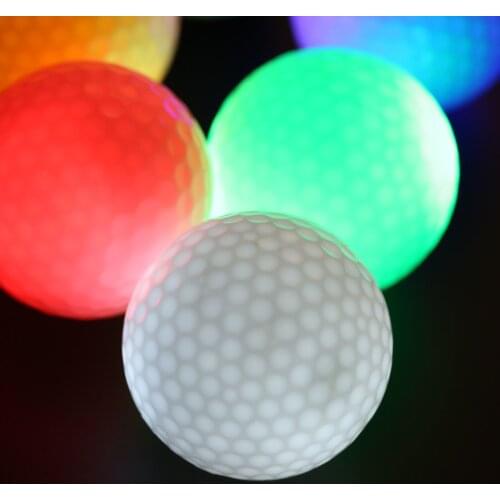 3pcs/Box LED Golf Balls Night Training Constant Shining Two Layer Golf Practice Balls With 6 Colors For Choice 42.6mm Dia Surlyn
