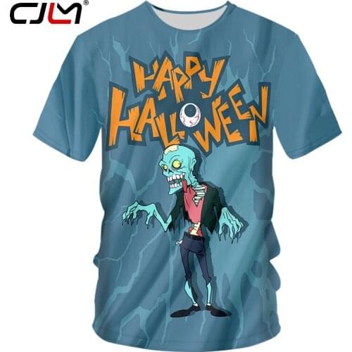 CJLM Fashion Halloween New Man Zombie Tee Shirt Street Wear Best Selling Wholesale O Neck Tshirt 6XL Mens 3D Printed Clothing