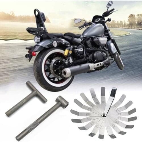 Motorcycle Engine Valve Screw Adjusting Spanner Valve Clearance Adjustment Tools + Feeler Gauge 0.005-0.02mm Measurment Tool
