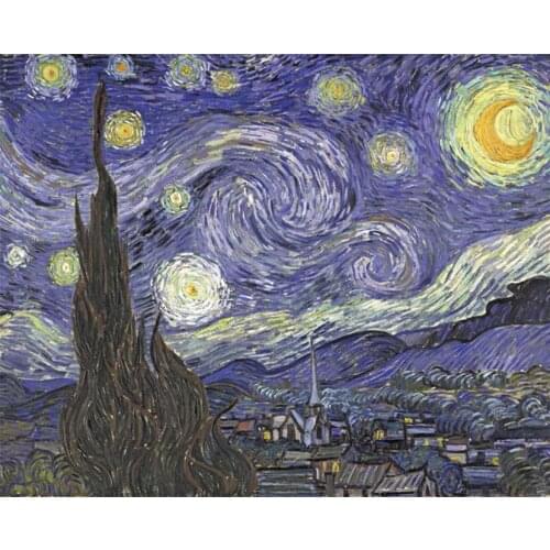 Famous Starry night by Vincent van Gogh 5D DIY Diamond Painting Full Square/Round Diamond Embroidery Sale Rhinestones FH038