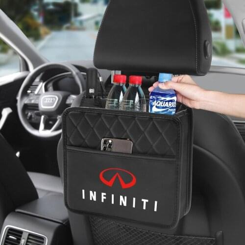 Car Seat Back Leather Organizer Bag Auto Sundries Storage Bag For Infiniti Q50 G37 G35 Q60 FX35 QX60 Q30 Q70 QX70 QX80 QX30 JX35