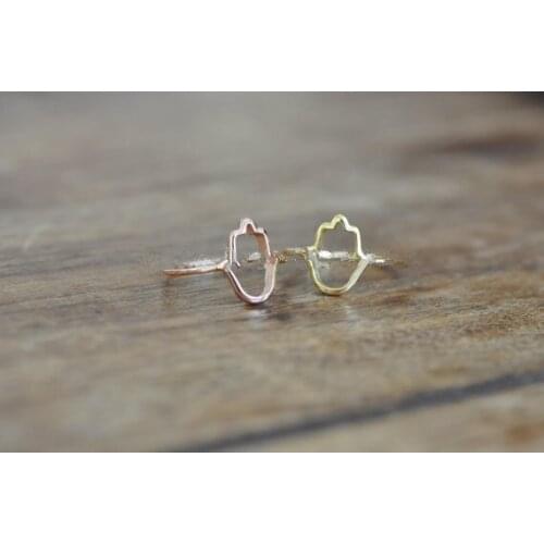 Fashion high quality accessories Hamsa Outline Ring,Simple vintage Outline of Hamsa Hand rings