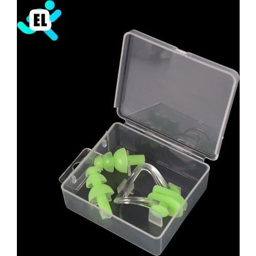 Soft Silicone Swimming Earplug Nose Clip Watertight Set Kit Sports Fitness Pool Accessories Nasal Splint Ear Plugs 1 Set