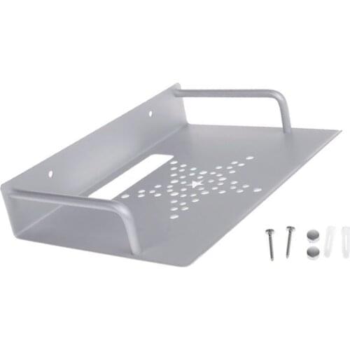 Wall Mount Storage TV Box Router Shelf Set-Top Box Bracket Holder Mini PC DVD Player Stand Rack Aluminum Single-Layer