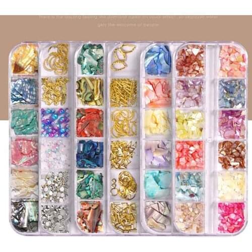 Natural Shell Flakes Irregular 12colors Nail Art Decoration Gradient Broken Shell Slices Nail Glitter Pearl Manicure Accessories