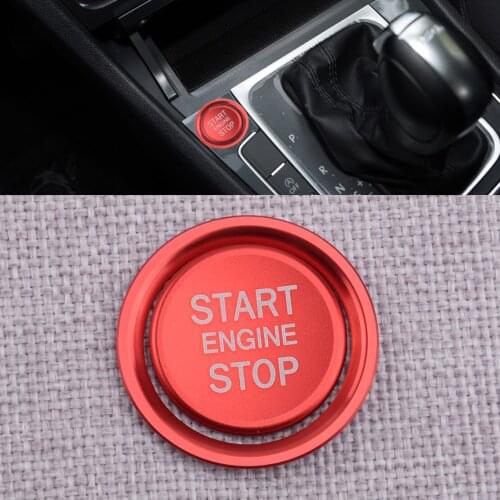 New Car Red Aluminum Alloy Engine Start Stop Push Switch Button Cover Ring Trim Fit For VW Golf 7 MK7 Jetta CC Arteon