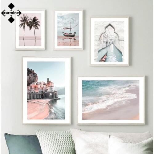 Beach Scenery Posters and Print Nordic Wall Art Canvas Painting Surfboard Starfish Printing Picture On Canvas for Bedroom Decor