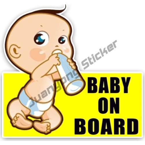 Warning Sign Lovely Colored Car Sticker BABY ON BOARD SUV Fine Decoration Cartoon Baby Scratch-Proof Exterior Graphic PVC13x12cm