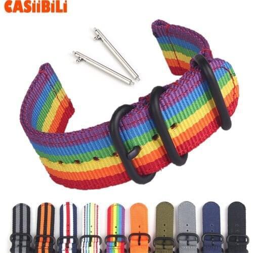 20mm Nato Straps For Samsung Galaxy Watch Active Active2 Gear S2 Nylon Canvas Fabric Quick Fit Spring Bar Bands Ring Buckle