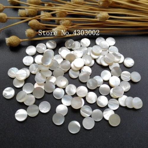 200pcs/lot 6mm Natural Round disk Mother of Pearl shell for DIY Jewelry Round Disks MOP Pearl shell For Earrings & Bracelet