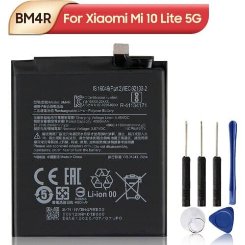 XIAOMI Original Replacement Phone Battery BM4R For Xiaomi Mi 10 Lite 5G 4160mAh