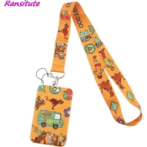 Ransitute R1773 Funny Cartoon Dog Lanyard Card ID Holder Car KeyChain ID Card Pass Gym Phone Badge Key Ring Holder Jewelry