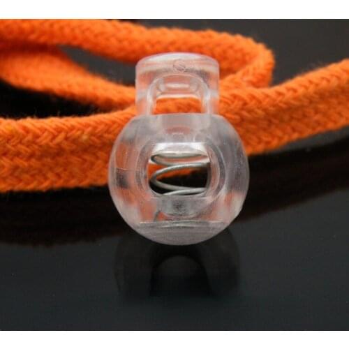 50pcs/pack Cord Lock Round Toggle Stopper Plastic Toggle Clip Widely For Bag Backpack/Clothing Clear Spring Buckle