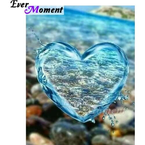 Ever Moment Diamond Painting Water Drop Heart Stone Picture Of Rhinestone Mosaic Full Square Drill Diamond Embroidery ASF1079