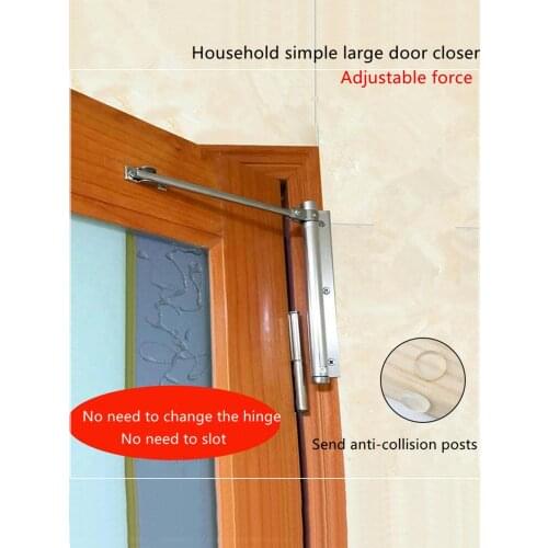 Automatic Door Self-Closing Hinge Mute Easy To Rebound No Slotting Punching Free Door Closer Invisible Punch-free Closure Home