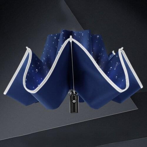 Business Parasol Sunscreen Automatic 3 Folding Male Umbrella Rain Woman Waterproof Windproof Portable Inverse Sun B65