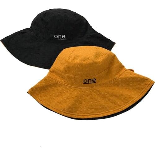 Bauhinia Men Women fashion Embroidery Letter Wide Brim Bucket Hat Summer Casual Hip Hop Fisherman Cap