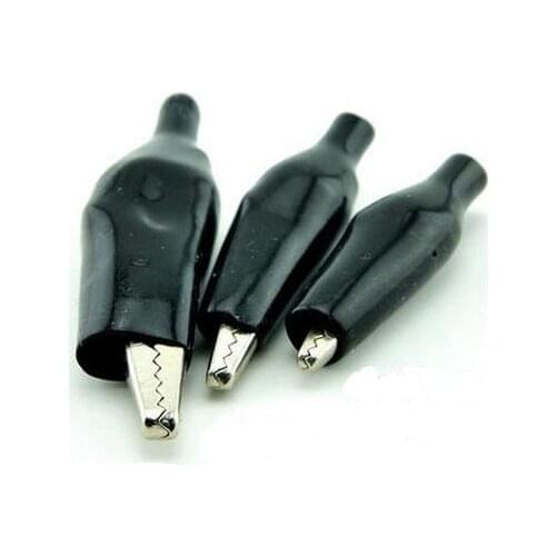 Free shipping 50pc middle size Crocodile Clamp Power Clip 3.5cm Test Clip Red Black option cable Alligator clip