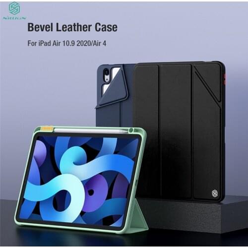 NILLKIN Bevel Leather Case For Apple iPad Air 10.9 2020 Air 4 Case Bumper Leather Cases Smart Case Sleep With Pencil Holder