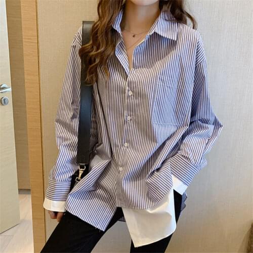 Chin.Sweety Women's Striped Shirts