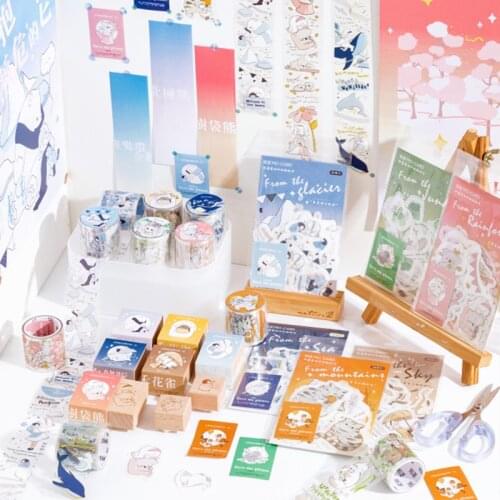 Wooden Rubber Stamps Cute Animal Penguin Rabbit Koala For Diy Scrapbooking Photo Album Card Making Decorative