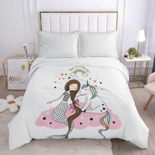 Cartoon Childrens Duvet cover Quilt/Blanket/Comfortable Case Bedding for kids baby boy girls 140x200 for Home Car mermaid
