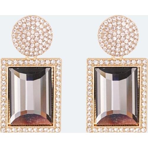 FASHIONSNOOPS 2020 Multicolored Crystal Acrylic Vintage Earrings Lady Girls Handmade Party Statement Jewelry Fashion Accessories