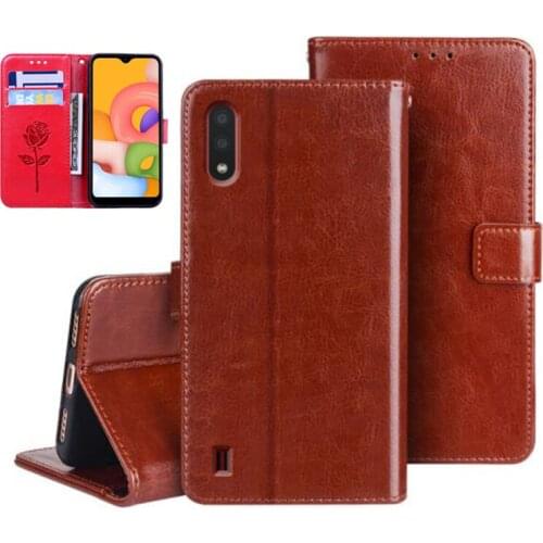 Phone Cover For Samsung Galaxy A01 Case Flip PU Leather Wallet Stand Capa For Galaxy A01 Fashion Protective Shell Bag Bumper
