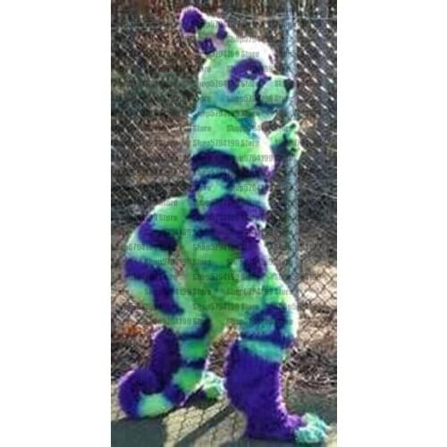Customised #M19 GREEN FOX HUSKY Dog Furry Fursuit Suit Mascot Costume Cosplay Animal Party Fancy Dress Carnival Birthday Gift