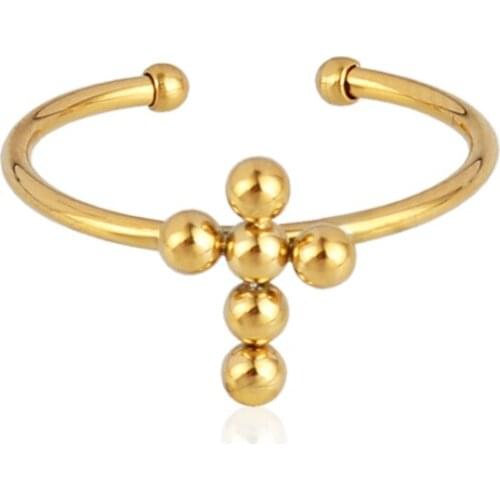 Ring For Women Stainless Steel Ring Womens Punk Open Finger Gold Color Geometry Rings Jewelry Gift