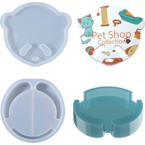 Creative Panda Face Coaster Epoxy Resin Mold Cup Mat Storage Base Silicone Mould DIY Crafts Home Decoration Casting Tools