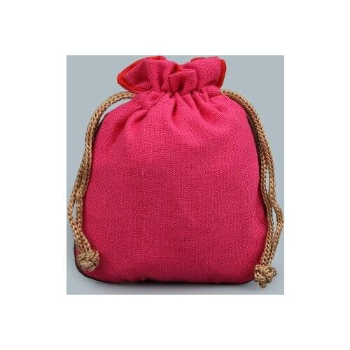Small Solid Color Cotton Linen Bag Drawstring Wedding Party Favor Bag Candy Tea Lavender Packaging Jewelry Gift Pouches 3pcs