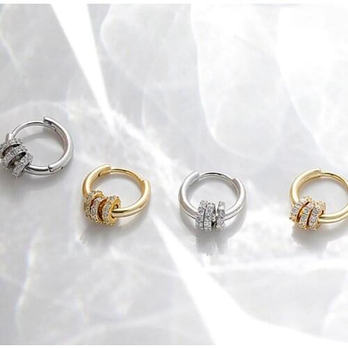 Miuoxion Small Circle Inlaid Zircon Earrings Simple Personality Fashion Jewelry For Women Luxury Namour Charm Gift All Seasons