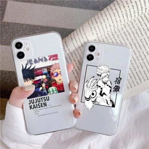 Jujutsu Kaisen Anime Phone Cover For iPhone 11 12 X XR XS Pro MAX SE20 6 7 8 Plus 12 Mini Cartoon Soft Silicone Clear Shell Case
