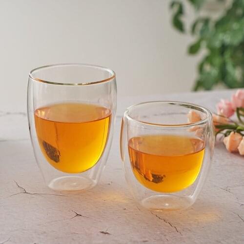 Not afraid of hot or cold double transparent glass insulated cup tea beverage coffee milk wine cup not hot safe creative hotsale
