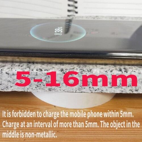 Invisible wireless charger 20mm Wood stone glass plastic cement table bottom desk ceramic tile car for iphone samsung etc
