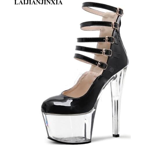 LAIJIANJINXIA New Thick Platform Low Tube Ankle Boots Nightclub Pole Dancing Shoes 15 CM Super Stiletto Heels Big Size 46 Boots