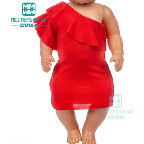 Doll Clothes Red lotus leaf skirt Princess dress for 43 cm toy new born doll baby 18 Inch American doll Our Generation