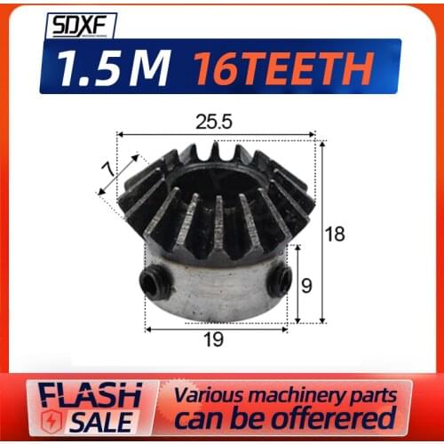 One 1.5 module 16Tooth standard inner bore, inner bore 6/8/10/12mm gear tooth spiral bevel gear